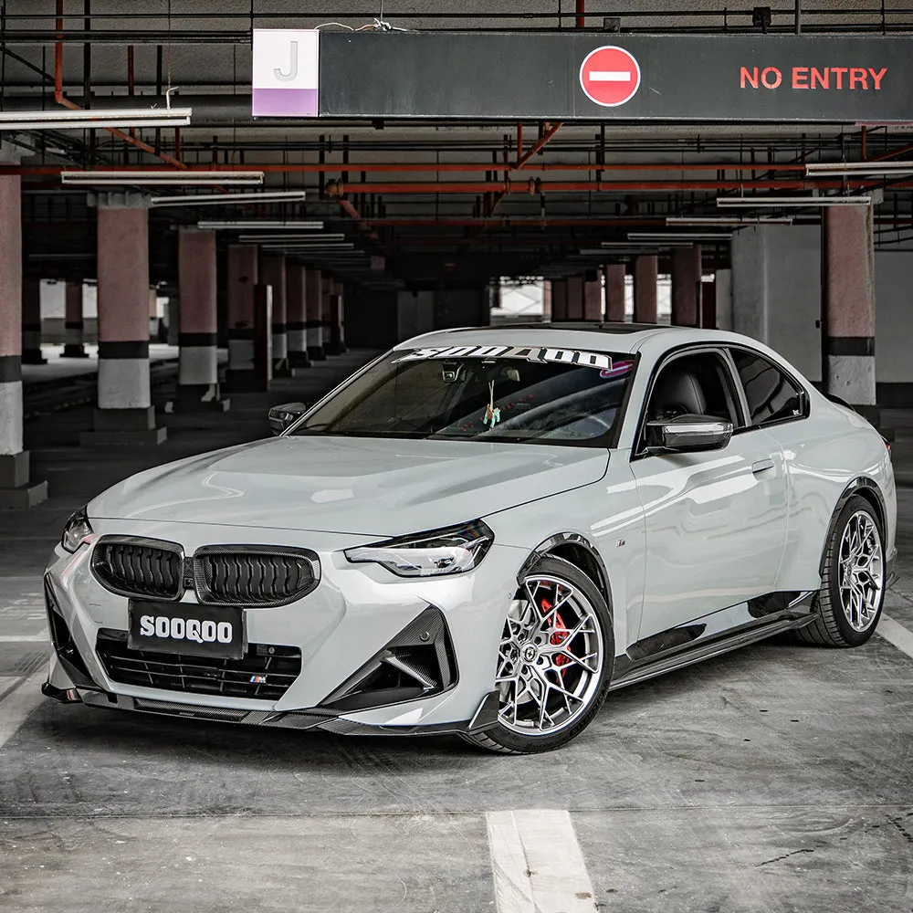 SOOQOO USA Side Skirts for BMW 2 Series M240i 230i G42 Pre-preg Carbon Fiber