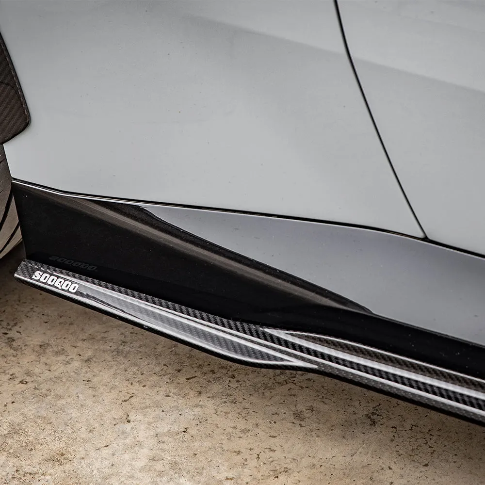 SOOQOO USA Side Skirts for BMW 2 Series M240i 230i G42 Pre-preg Carbon Fiber