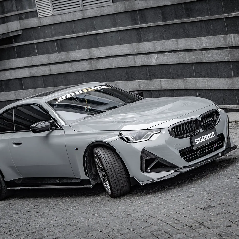 SOOQOO USA Side Skirts for BMW 2 Series M240i 230i G42 Pre-preg Carbon Fiber