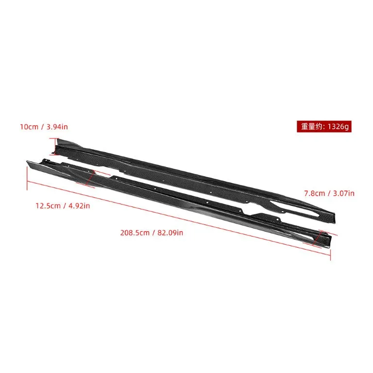 SOOQOO USA Side Skirts for BMW 4 Series Gran Coupe M440i 430i G26 Pre-preg Carbon Fiber