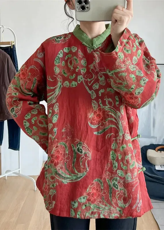 Stand Collar Fine Cotton Filled Top