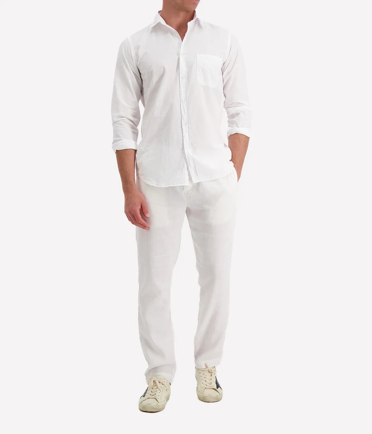 Storm Pat Men Woven Shirt in White