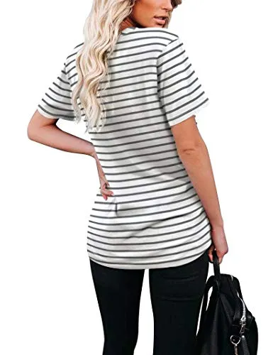 Summer Tops for Women Casual Short Sleeve T Shirts L