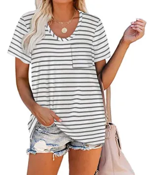 Summer Tops for Women Casual Short Sleeve T Shirts L