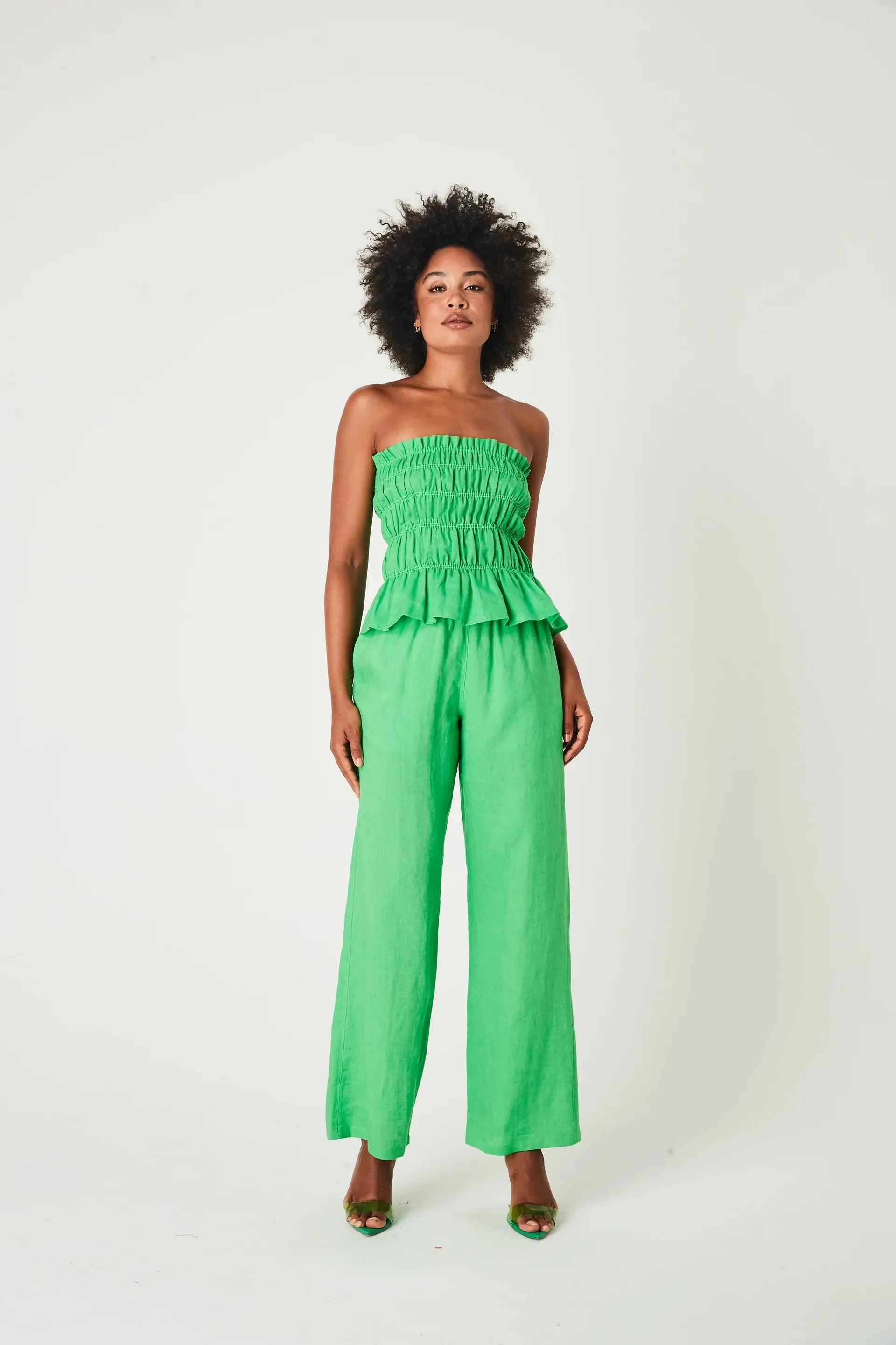 SUMMI SUMMI Womens Linen Bodice Green