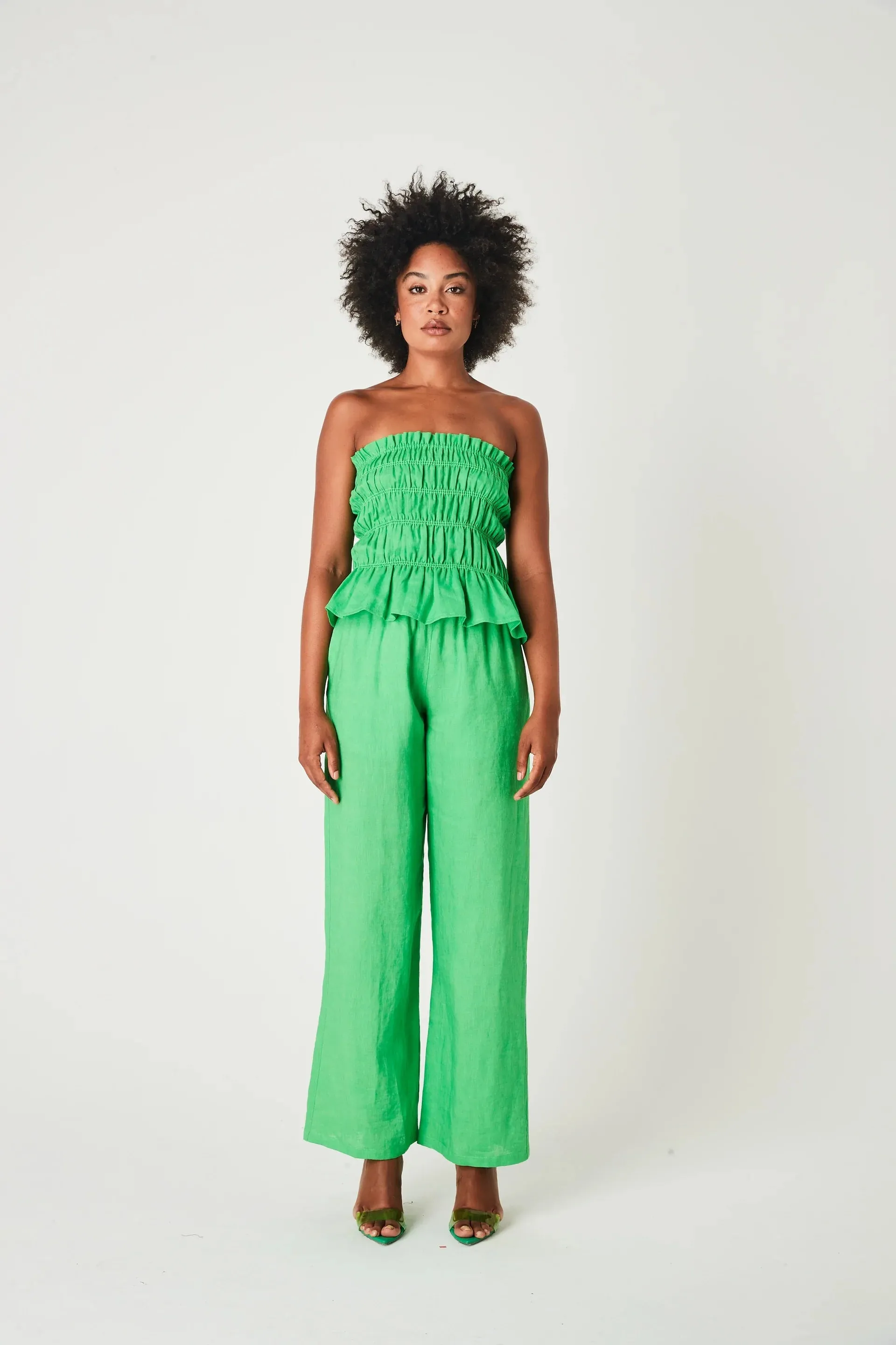 SUMMI SUMMI Womens Linen Bodice Green