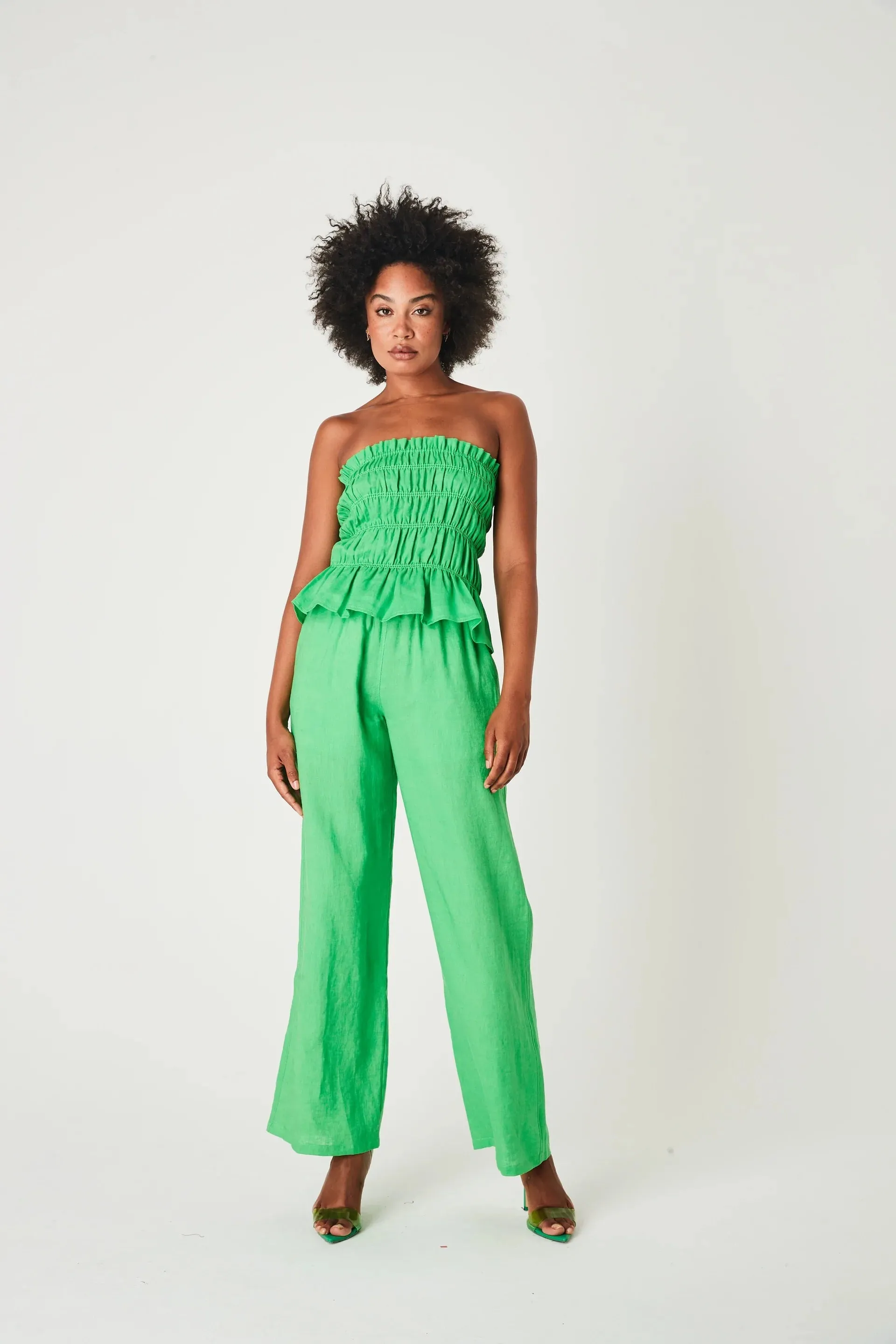 SUMMI SUMMI Womens Linen Bodice Green