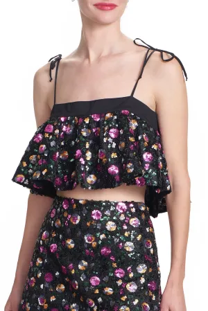 TIGA TOP- sequin lace