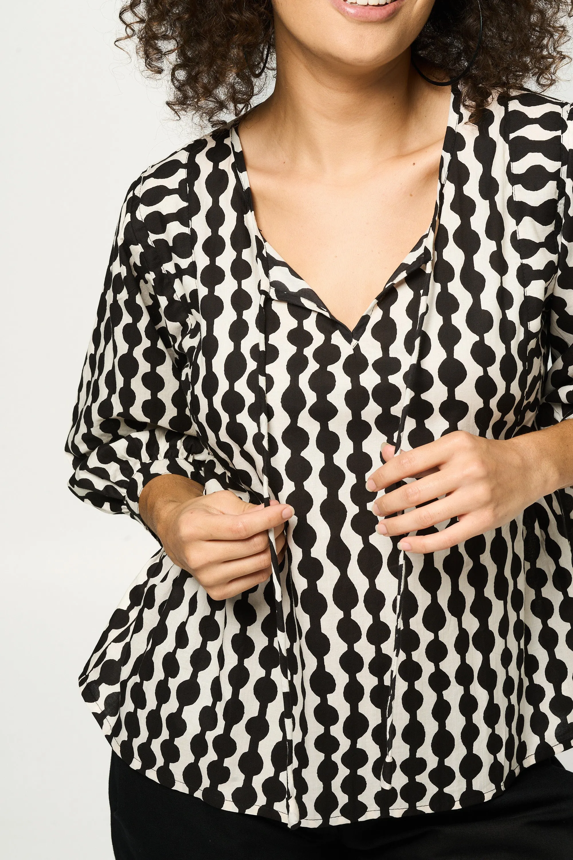 Jewel Black Beauty Cotton Top - High-Quality