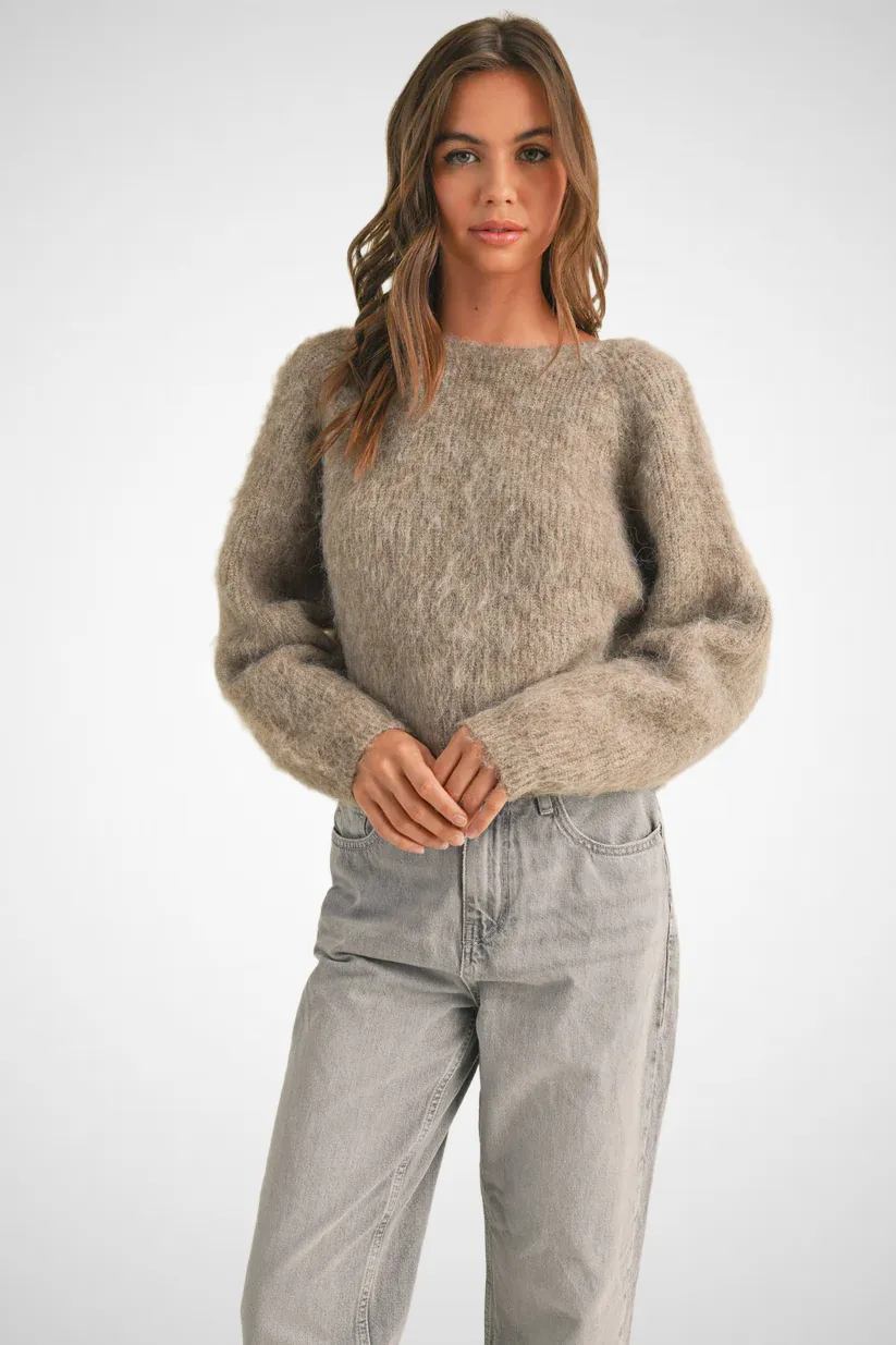 Twisted Detail Reversible Sweater Top