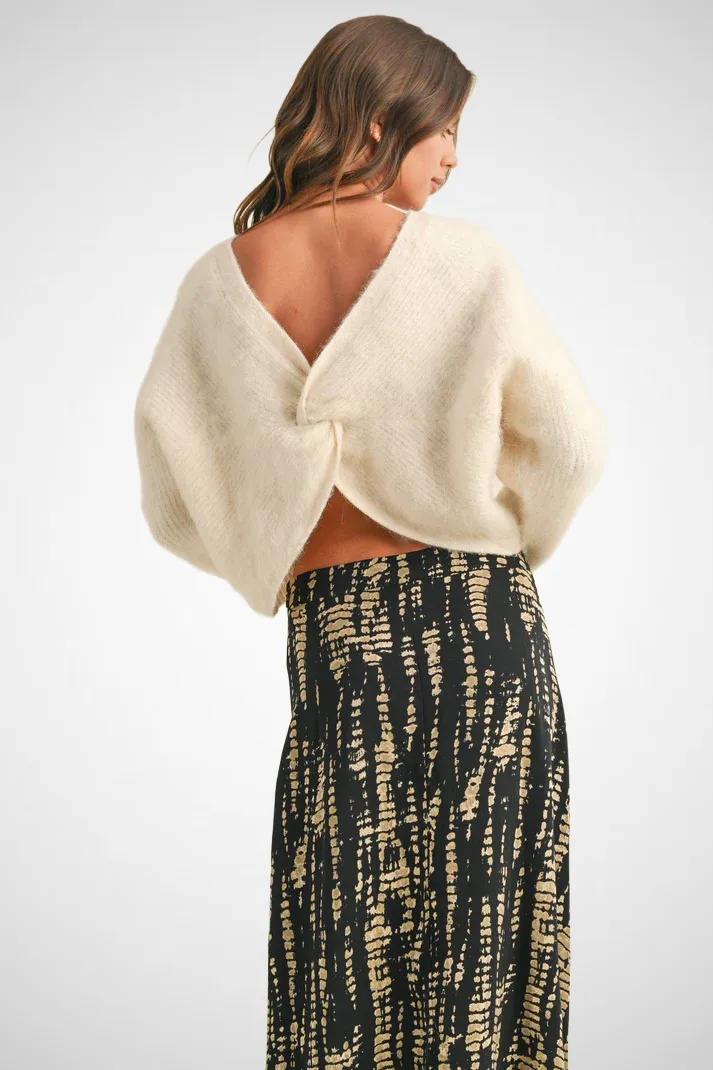 Twisted Detail Reversible Sweater Top