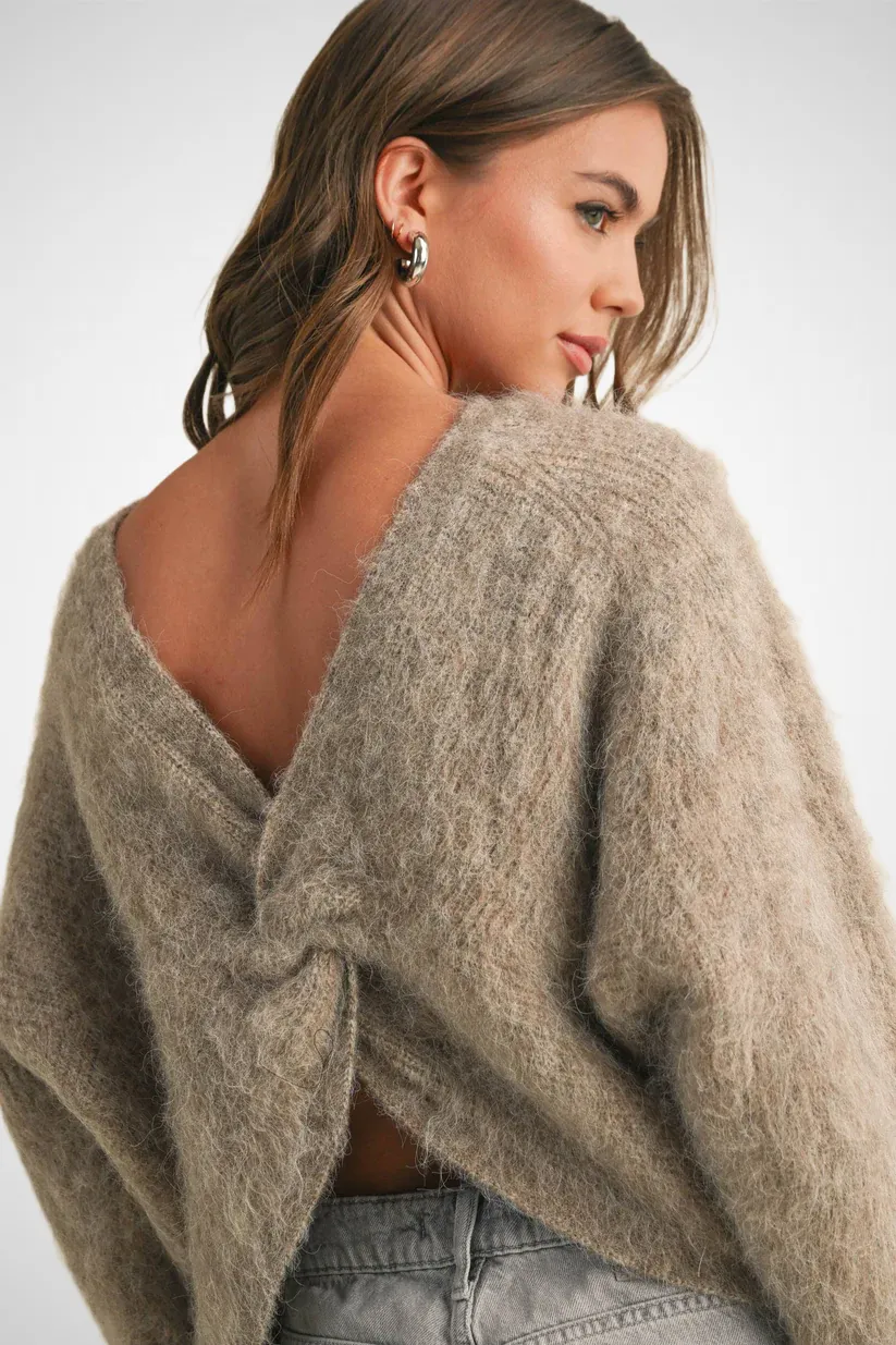 Twisted Detail Reversible Sweater Top
