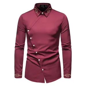 Unique Sharp Angled Button Closure Style Shirt
