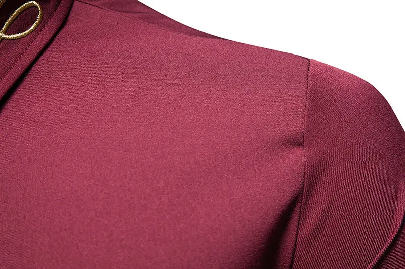 Unique Sharp Angled Button Closure Style Shirt
