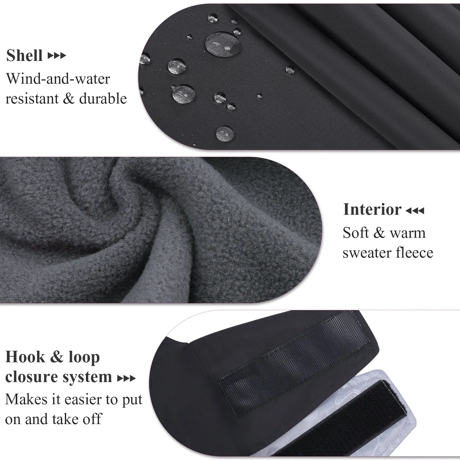 VIVAGLORY new 3-in-1 Dog Winter Coats, Reflective Water-Resistant Wind Breaker Jackets & Fleece Lined Cold Weather Vest, Warm Sweater with Leash Portal, Dog Clothes for Small Medium Large Dogs