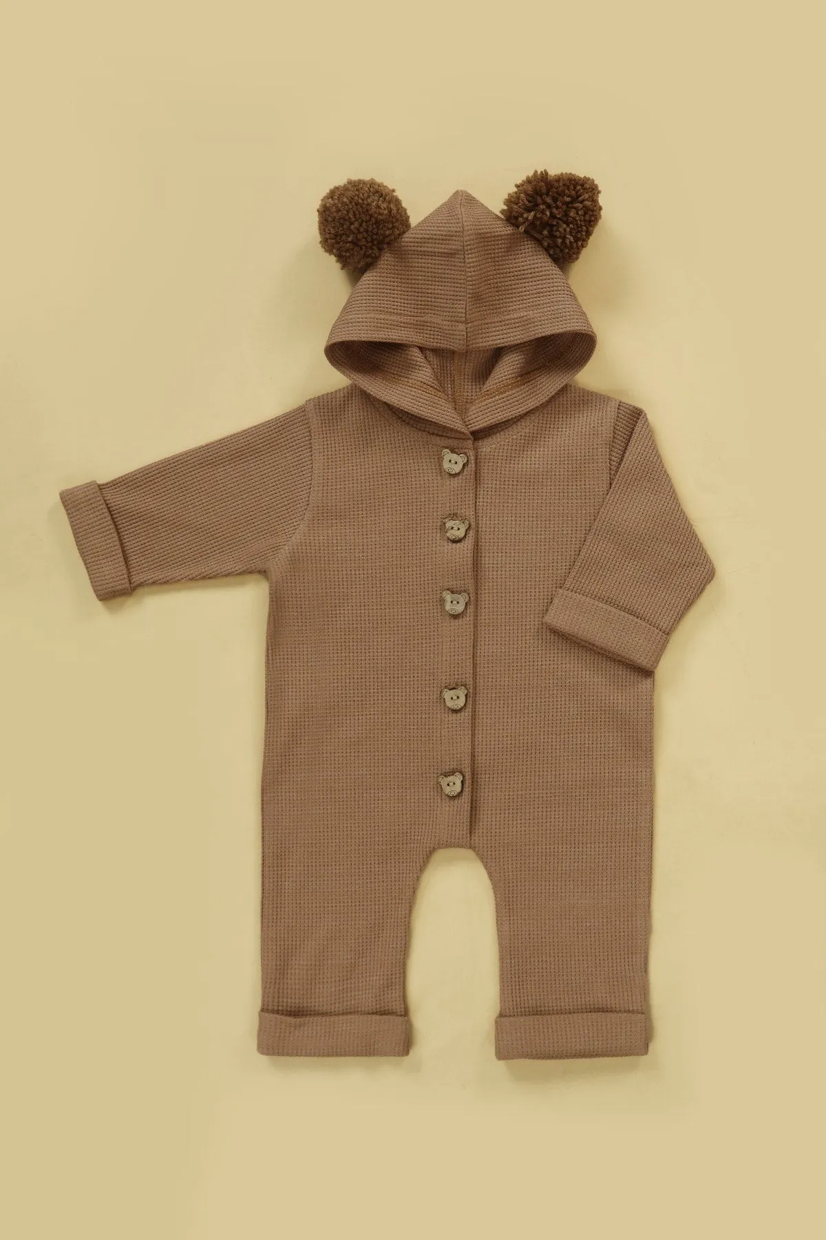 Waffle Knit Bear Pompom Upper