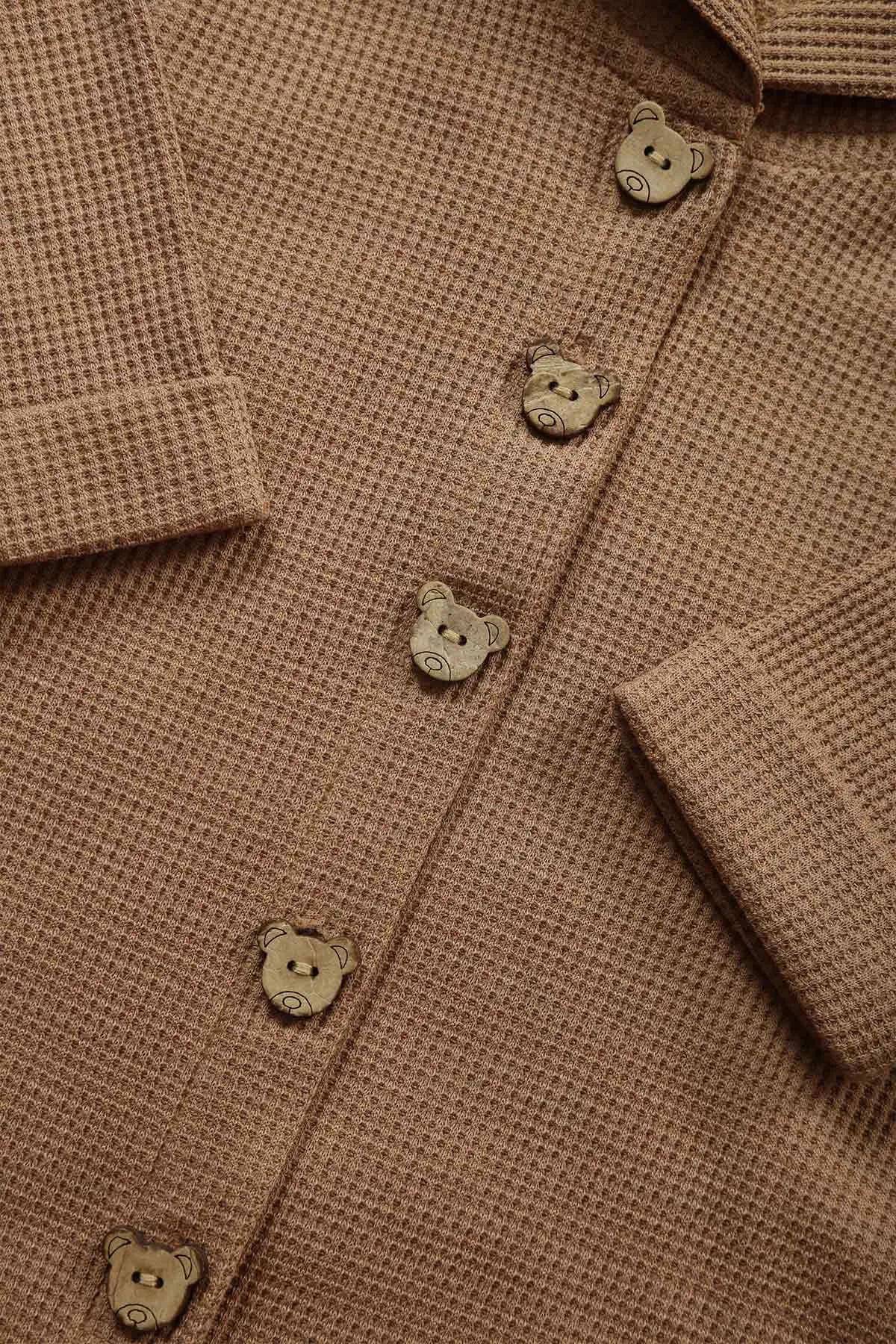 Waffle Knit Bear Pompom Upper