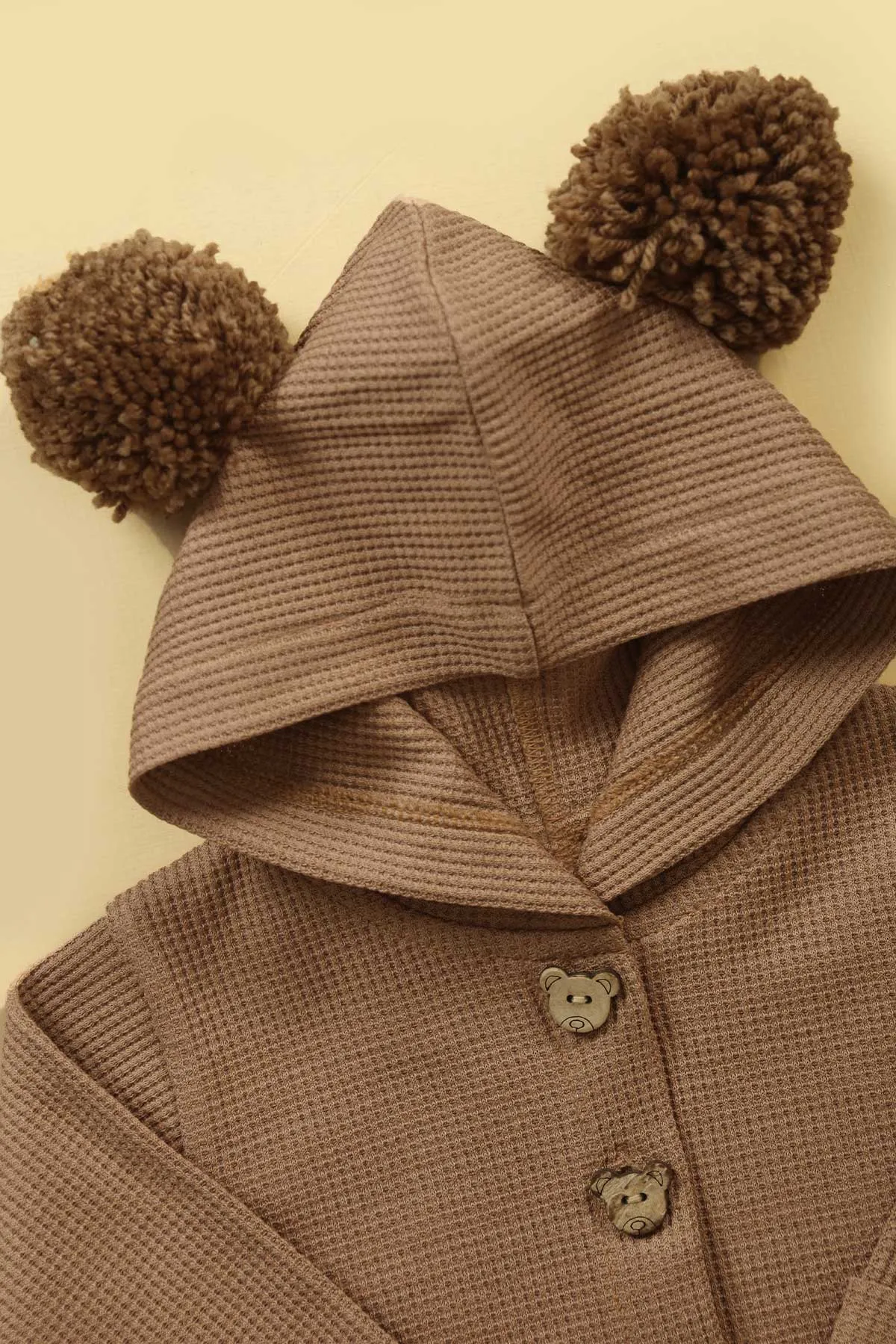 Waffle Knit Bear Pompom Upper