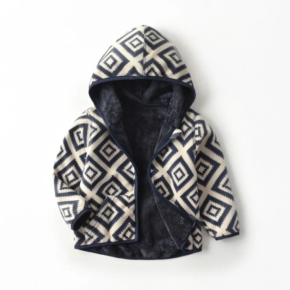 Warm Soft Fleece Jackets for Girls and Boys - Grey, Pink, Navy