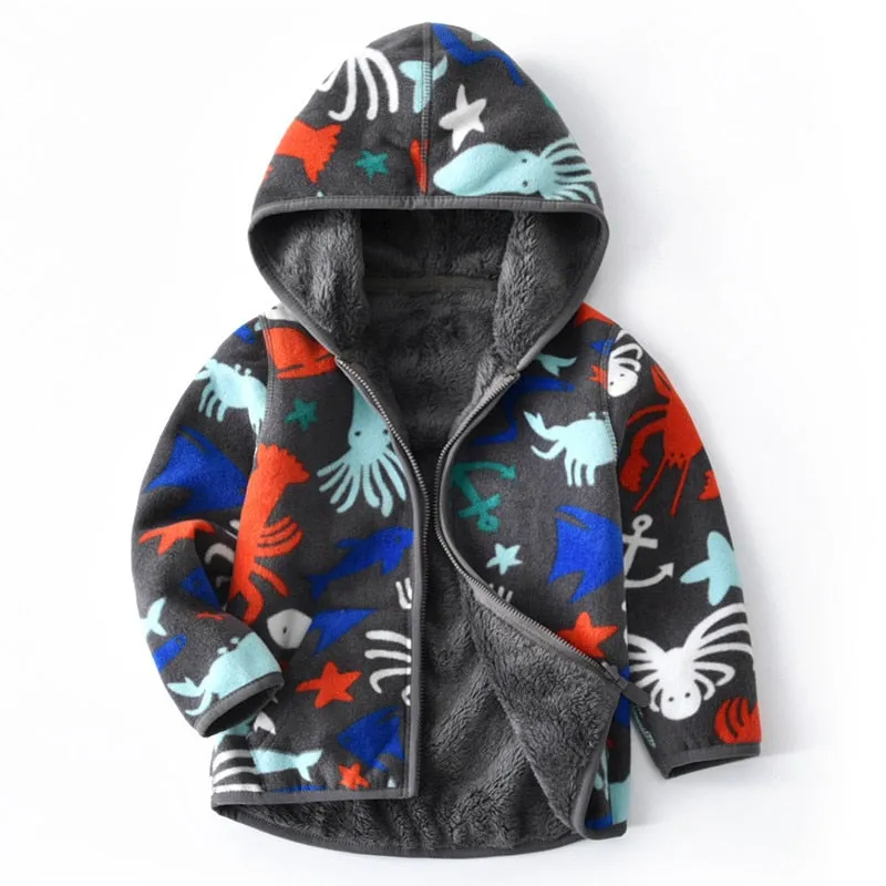 Warm Soft Fleece Jackets for Girls and Boys - Grey, Pink, Navy