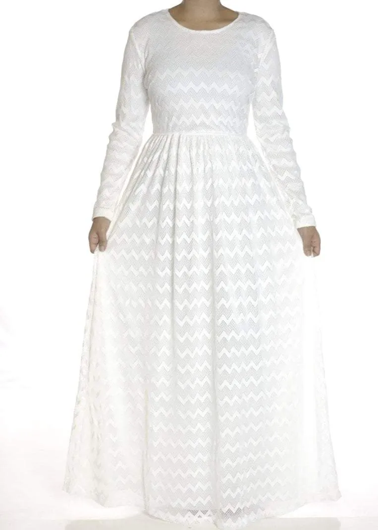 White Chevron Lace dress
