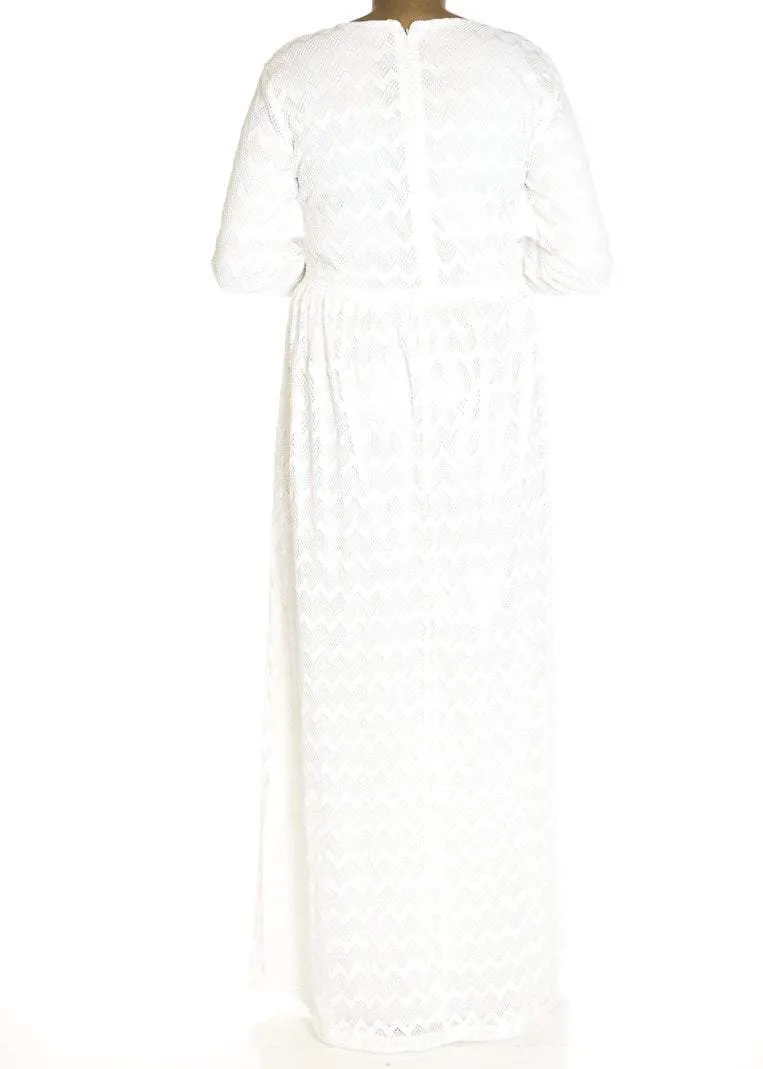 White Chevron Lace dress