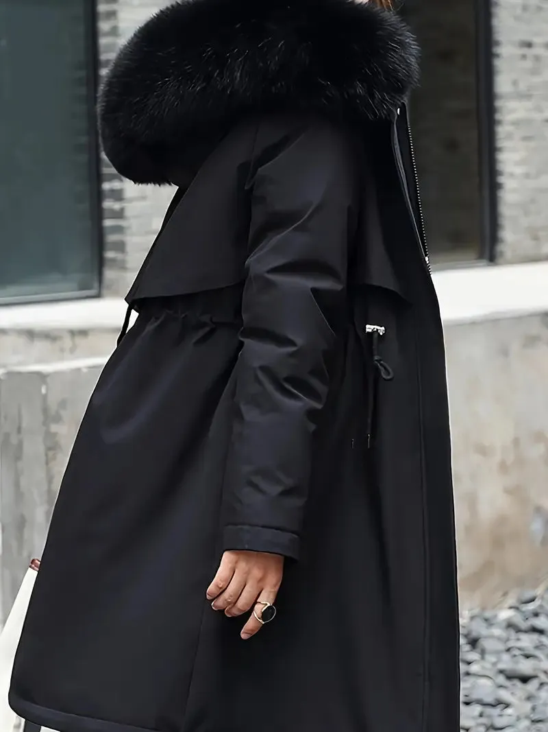 Winterparka voor dames met afneembaar imitatiebont - Warm en dik