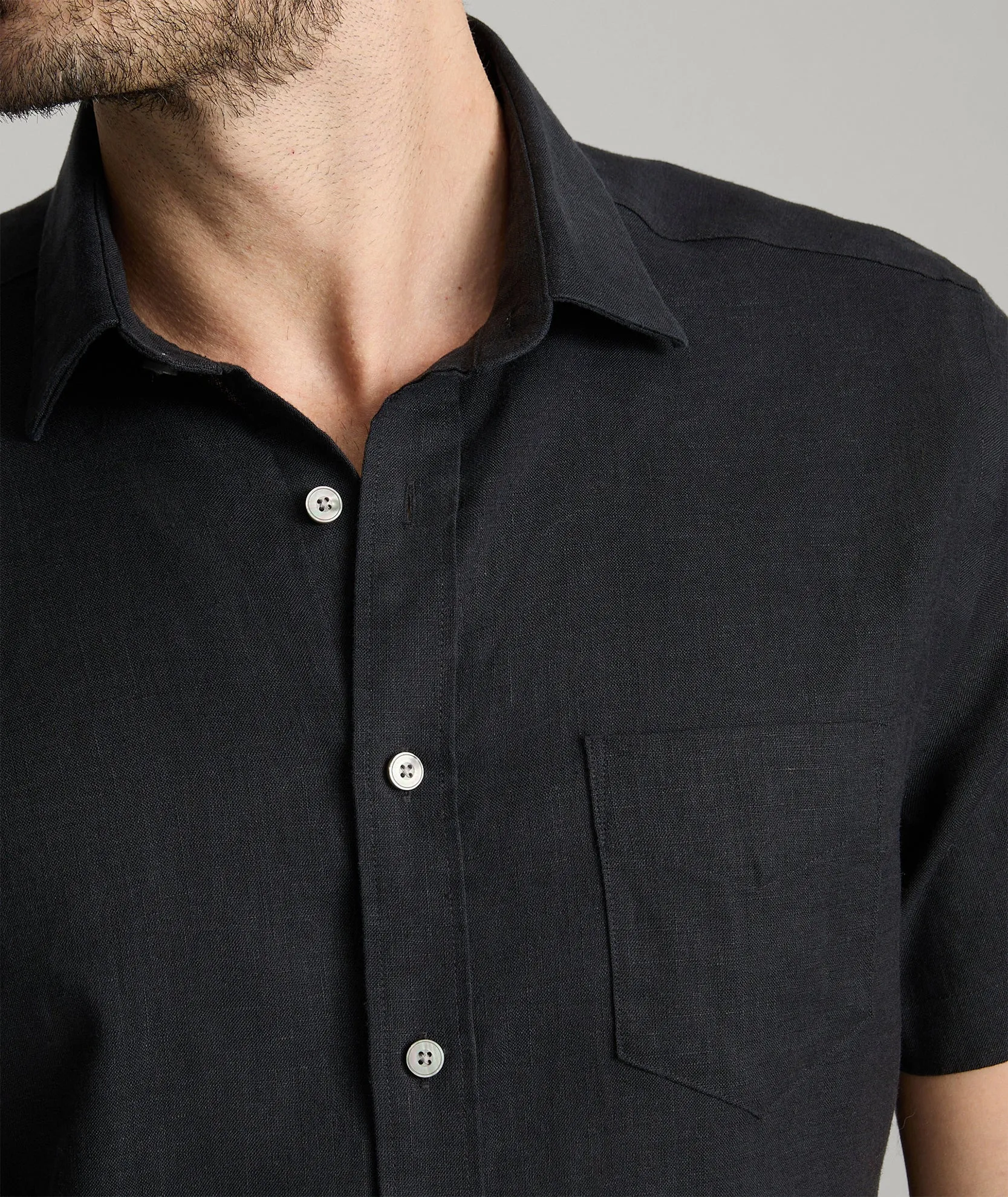 Wrinkle-Resistant Linen Short Sleeve Cameron Shirt