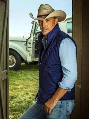 Yellowstone John Dutton Quilted Blue Vest